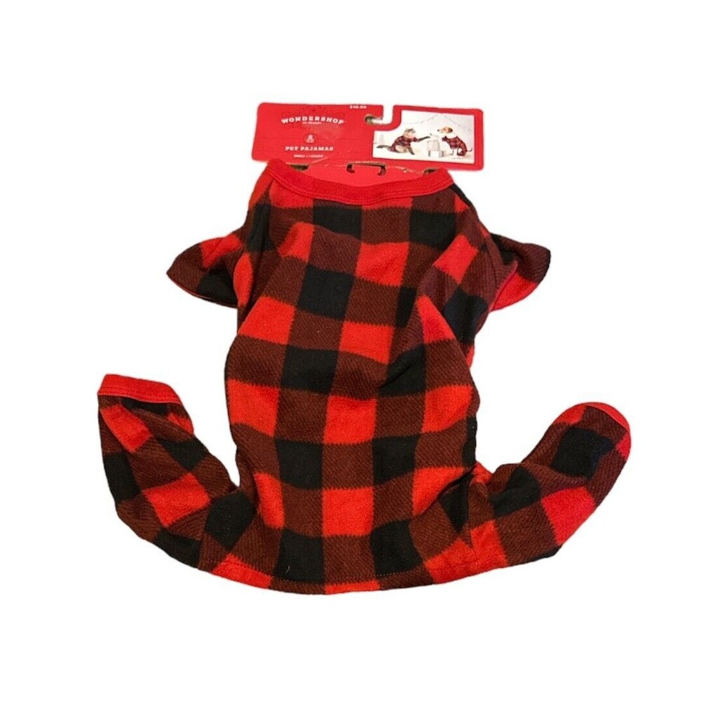 Wondershop Holiday Buffalo Check Red Fleece Dog Cat Family Pajamas Small Target